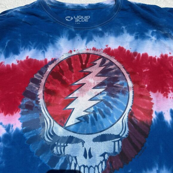 Vintage 2004 Liquid Blue – Grateful Dead Tye Dye t-Shirt Size 3XL Red White Blue - Picture 6 of 7